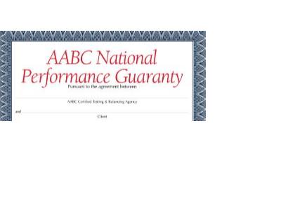 AABC ensures the highest standards of work, that's why it's guaranteed.
